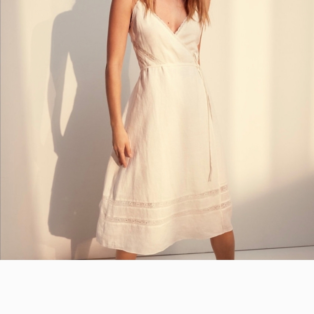 La Boheme Wildred legant Cream Wrap Dress